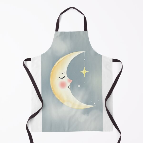 Item preview, Whimsical Sleeping Crescent Moon Nursery Art designed and sold by Vida e Arte.