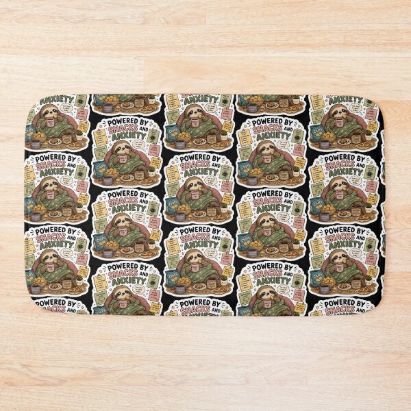 Item preview, Powered By Snacks And Anxiety Sloth Sticker | Funny Introvert & Student Meme designed and sold by GenZStickerHub1.