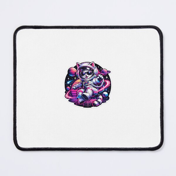 Item preview, Retro Space Cat Astronaut | Synthwave Galaxy Sticker designed and sold by Glitch-Graphic.