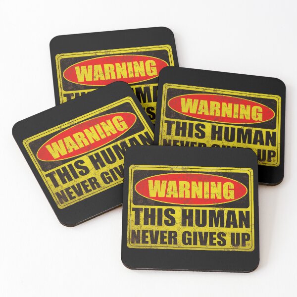 Item preview, Warning This Human Never Gives Up - Motivational Quote For Athletes designed and sold by XIOMOS.