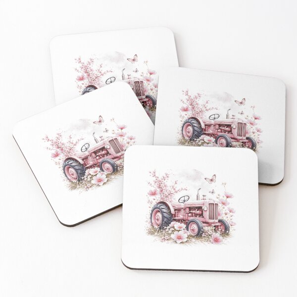 Item preview, Pink Floral Tractor Vintage Country Farm Girl Cottagecore Farming Design designed and sold by kiralynstration.