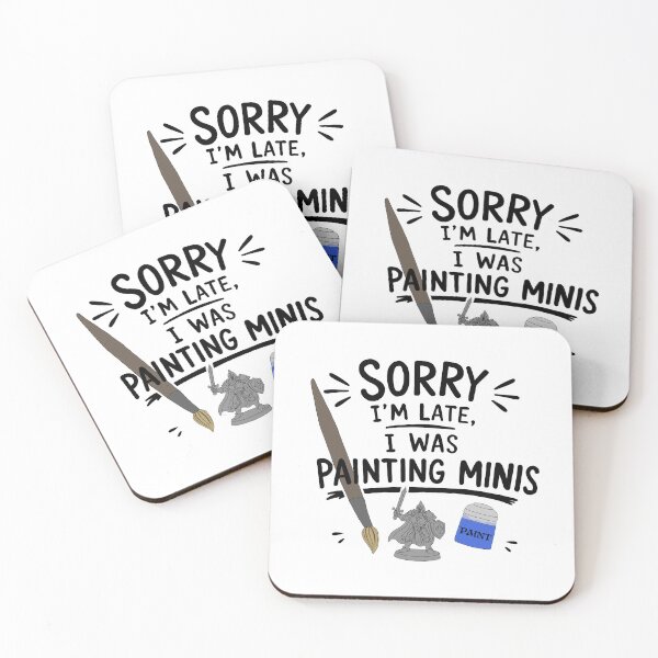 Item preview, [BLCK] Sorry I'm Late, Miniature Painter Starter Pack | Funny Hobby Quote T-Shirt designed and sold by myTRASHure-com.
