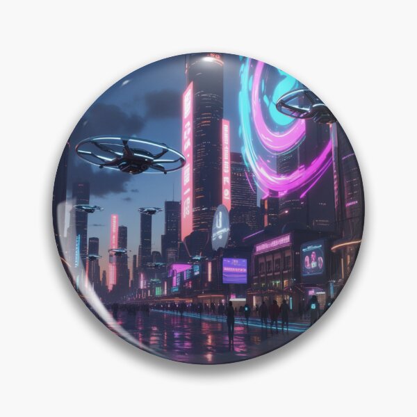 Item preview, Futuristic neon city designed and sold by JALNERVION SHOP.