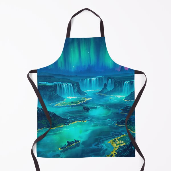 Item preview, Celestial Waterfall Basin Watercolor Alien Landscape designed and sold by Luminous Wilds.