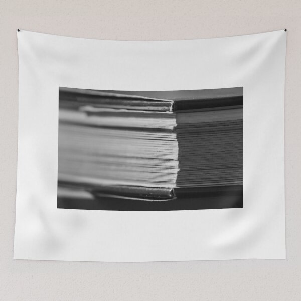Item preview, Close-Up Black And White Photograph Of Book Pages And Spine Showing Paper Texture And Layers designed and sold by Nmallia.
