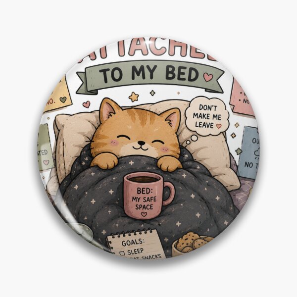 Item preview, Emotionally Attached To My Bed Cat Sticker | Introvert & Cozy Life Meme designed and sold by GenZStickerHub1.