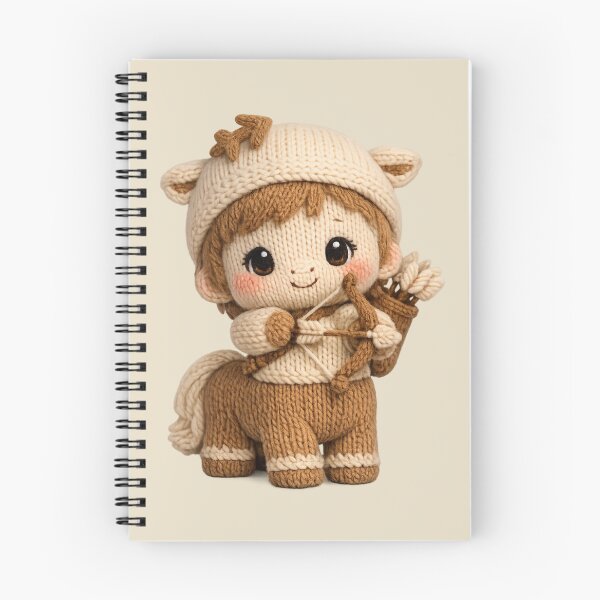 Item preview, Cute Sagittarius Archer Plush Zodiac Nursery | Kawaii Knitted Astrology Art designed and sold by Moons Studio.