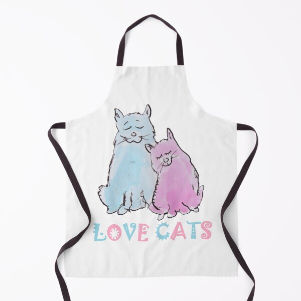 Item preview, Blue cat and pink cat in love designed and sold by Inky Fingers Illustrations.