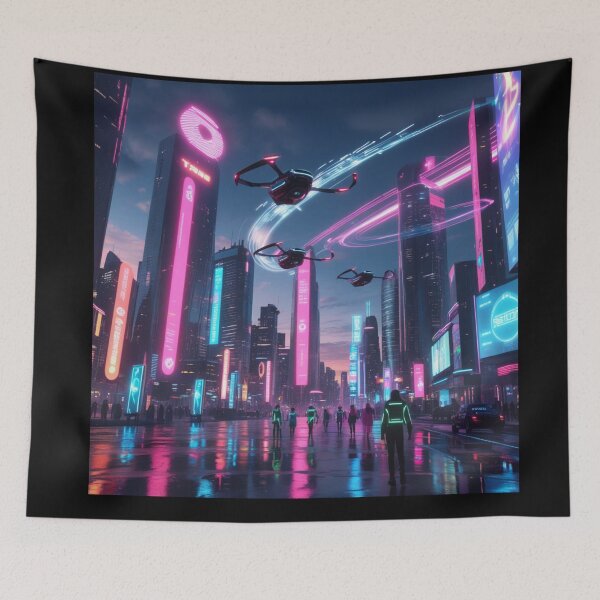 Item preview, Futuristic city skyline designed and sold by JALNERVION SHOP.