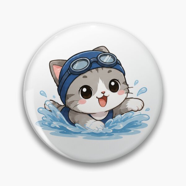 Item preview, Cute Swimming Tabby Kitten in Goggles designed and sold by  Cat Lady.