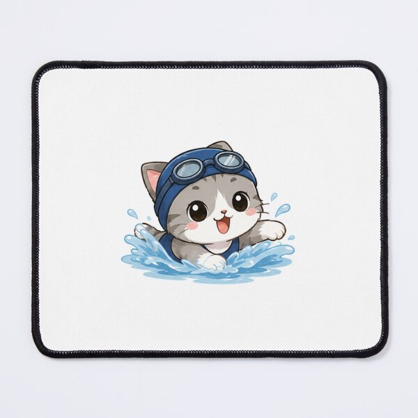 Item preview, Cute Swimming Tabby Kitten in Goggles designed and sold by  Cat Lady.