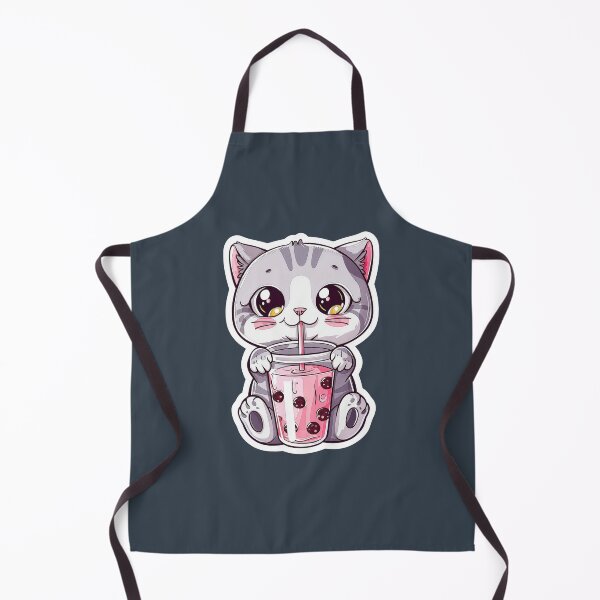 Item preview, Cute Kawaii Cat Drinking Boba Bubble Tea designed and sold by Phongphut.