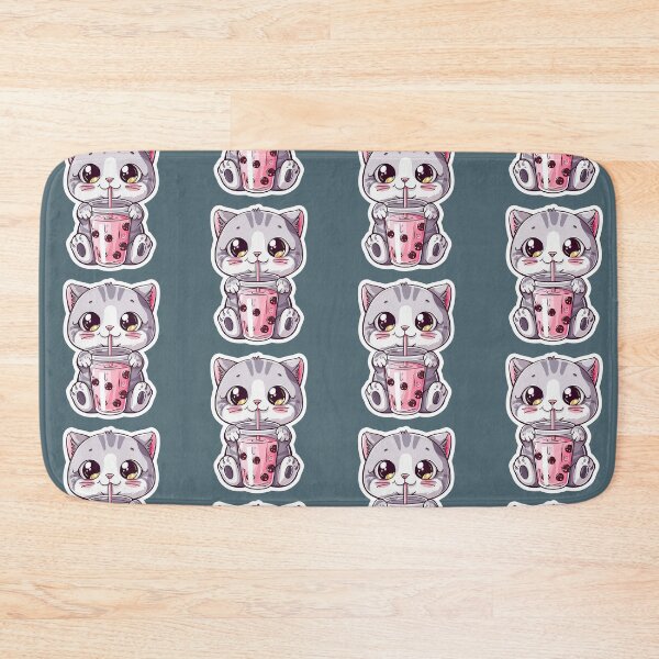 Item preview, Cute Kawaii Cat Drinking Boba Bubble Tea designed and sold by Phongphut.