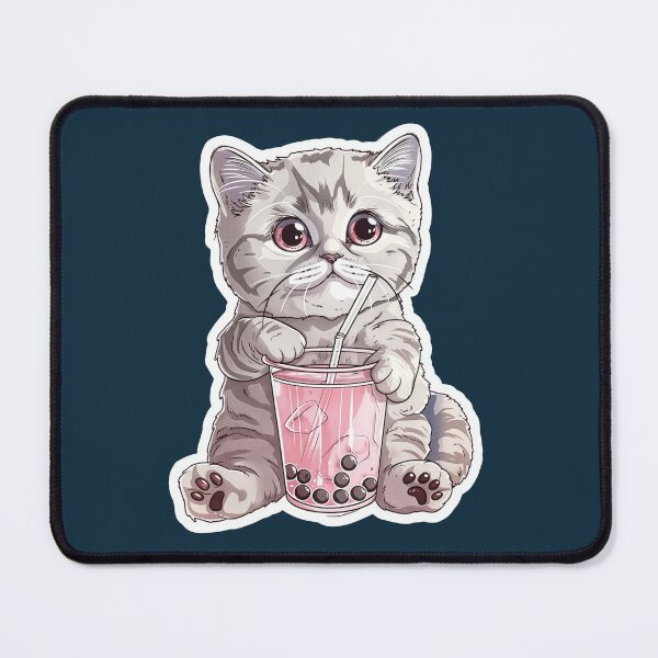 Item preview, Cute Kawaii Cat Drinking Boba Bubble Tea designed and sold by Phongphut.