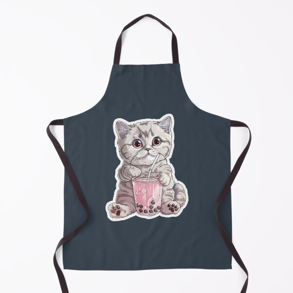 Item preview, Cute Kawaii Cat Drinking Boba Bubble Tea designed and sold by Phongphut.