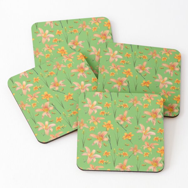 Item preview, Tossed Tiger Lilies on Spring Green designed and sold by Art in My Loft.