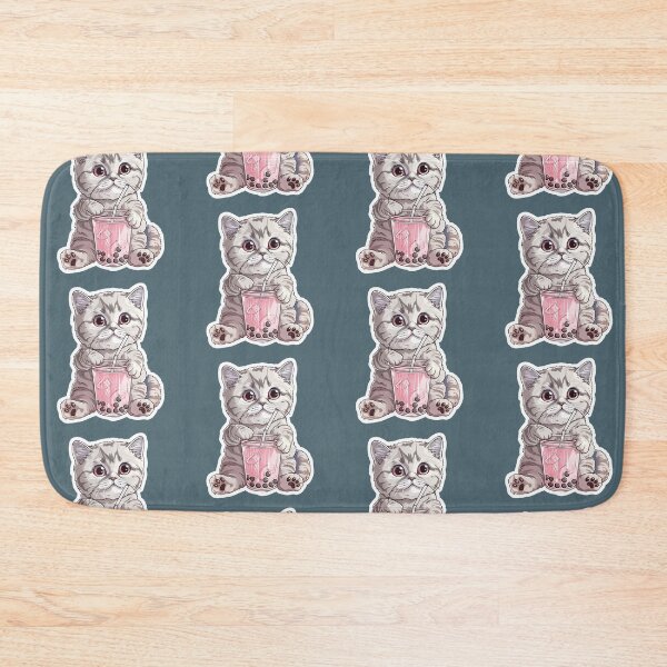 Item preview, Cute Kawaii Cat Drinking Boba Bubble Tea designed and sold by Phongphut.