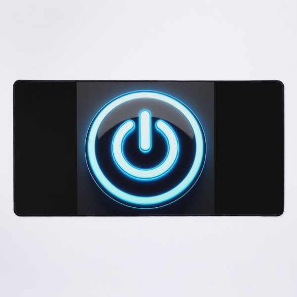Item preview, Power button neon blue designed and sold by JALNERVION SHOP.