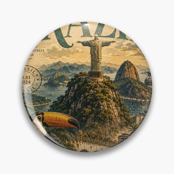 Item preview, Brazil Vintage Postal Stamp - Rio de Janeiro Christ the Redeemer Art designed and sold by ernestbullone.