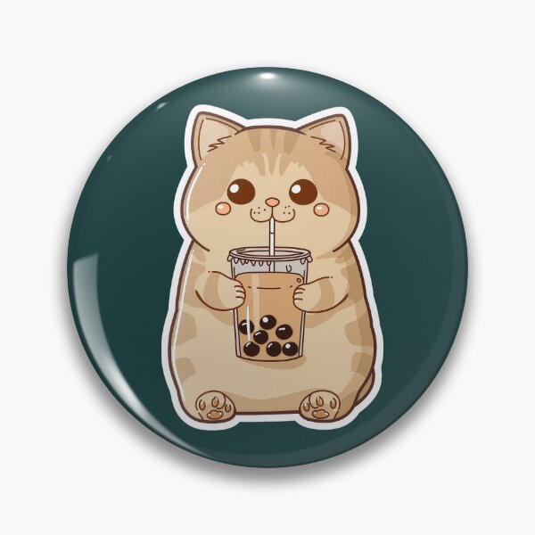 Item preview, Cute Kawaii Cat Drinking Boba Bubble Tea  designed and sold by Phongphut.