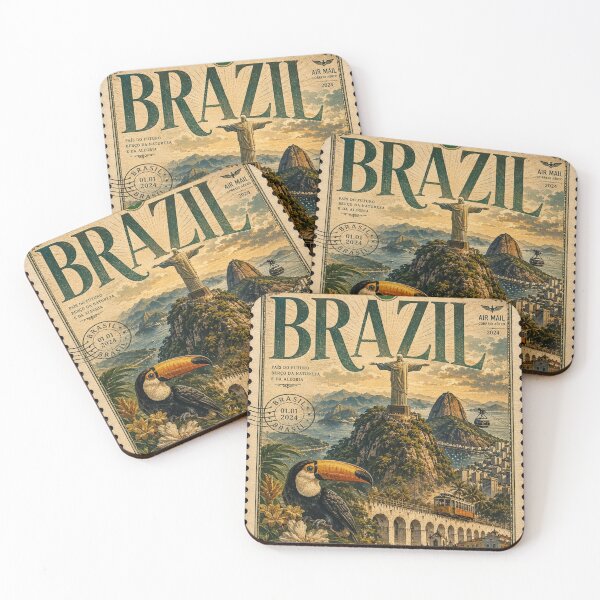 Item preview, Brazil Vintage Postal Stamp - Rio de Janeiro Christ the Redeemer Art designed and sold by ernestbullone.