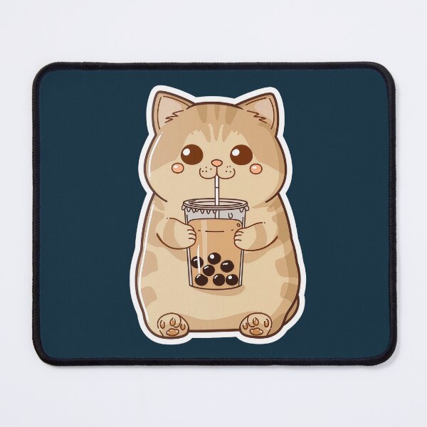 Item preview, Cute Kawaii Cat Drinking Boba Bubble Tea  designed and sold by Phongphut.