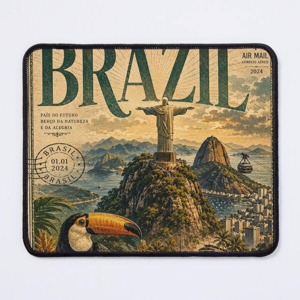 Item preview, Brazil Vintage Postal Stamp - Rio de Janeiro Christ the Redeemer Art designed and sold by ernestbullone.