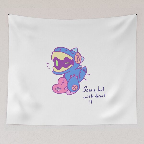 Item preview, Scars But With Heart Cute Plush Monster designed and sold by PeaceTypo.