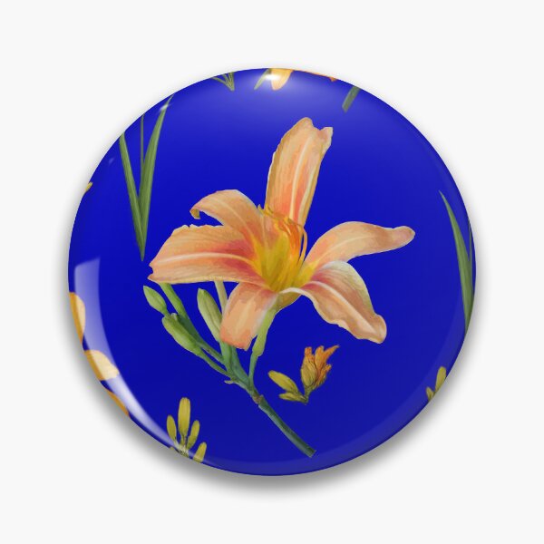 Item preview, Tossed Tiger Lilies on Royal Blue designed and sold by Art in My Loft.