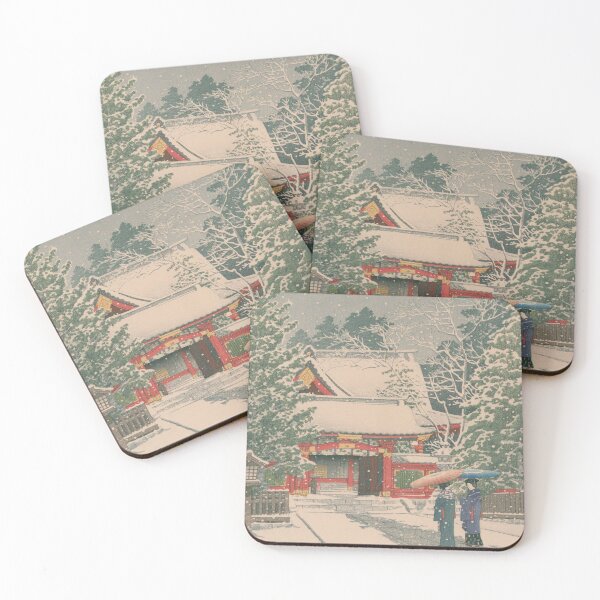 Item preview, Snow at Yuka Shrine Shiobara - Kawase Hasui Shin-hanga designed and sold by vekotpu.