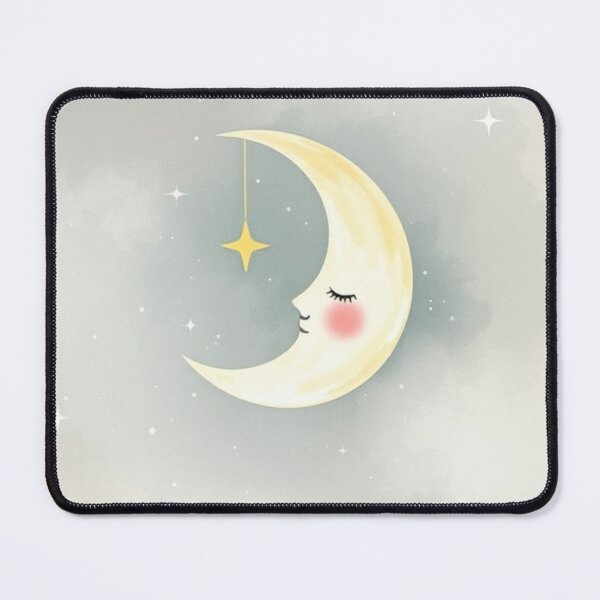 Item preview, Whimsical Sleeping Moon Nursery Wall Art designed and sold by Vida e Arte.