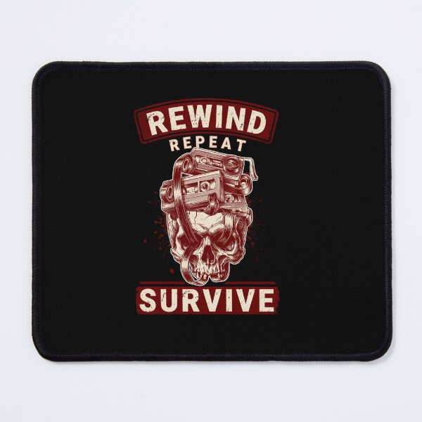 Item preview, Rewind Repeat Survive, Retro VHS Horror Skull Vintage 80s designed and sold by CryptReel.