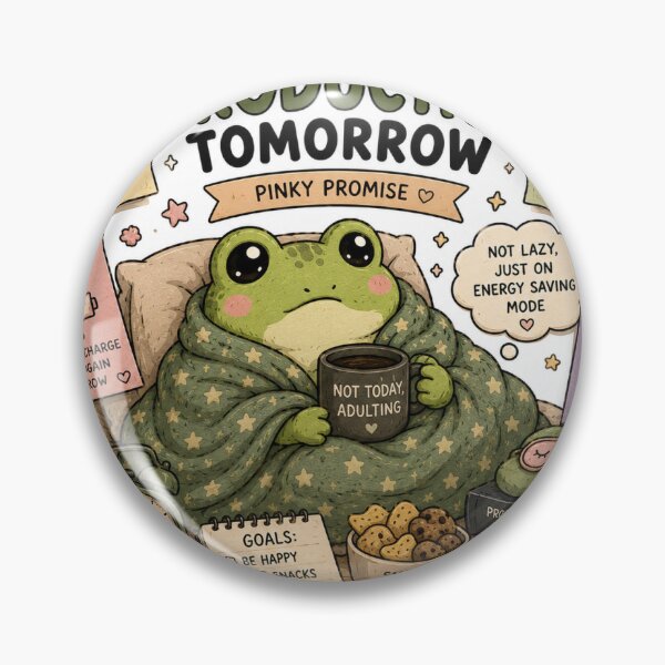 Item preview, I'll Be Productive Tomorrow Frog Sticker | Funny Procrastination & Student Meme designed and sold by GenZStickerHub1.
