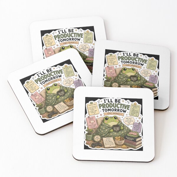 Item preview, I'll Be Productive Tomorrow Frog Sticker | Funny Procrastination & Student Meme designed and sold by GenZStickerHub1.