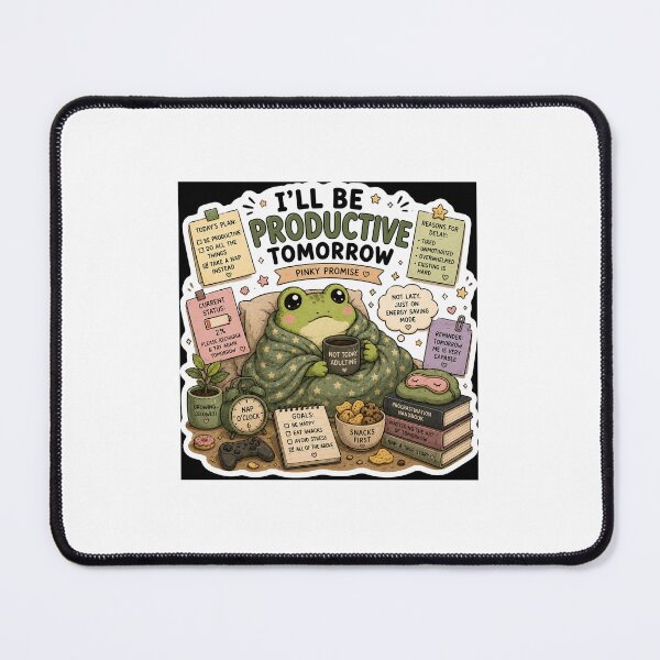 Item preview, I'll Be Productive Tomorrow Frog Sticker | Funny Procrastination & Student Meme designed and sold by GenZStickerHub1.