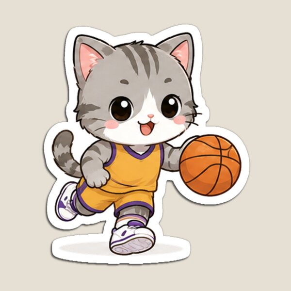 Artikelvorschau, Eine süße Katze dribbelt mit einem Basketball. entworfen und verkauft von  Cat Lady.