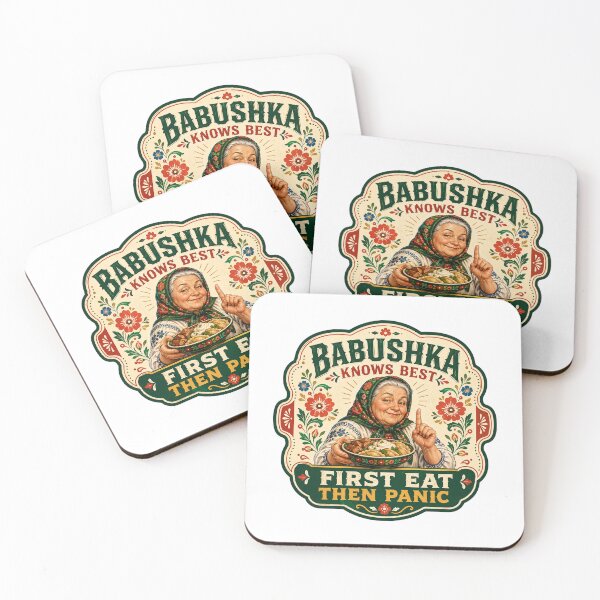 Item preview, Babushka Knows Best – First Eat, Then Panic designed and sold by Soft Panic Studio.