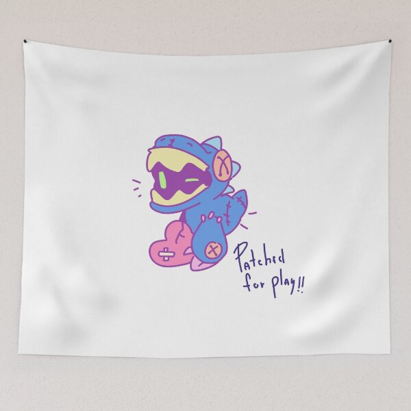 Item preview, Patched For Play Cute Monster Plushie designed and sold by PeaceTypo.
