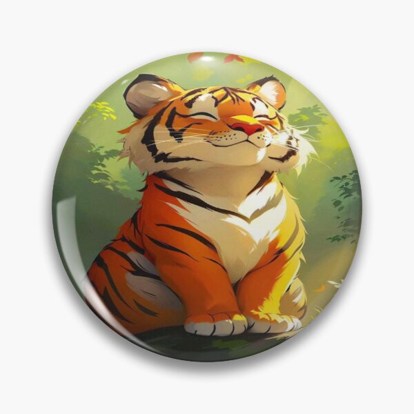 Item preview, Happy chibi Tiger Forest Artwork  designed and sold by NivyasArtistry.