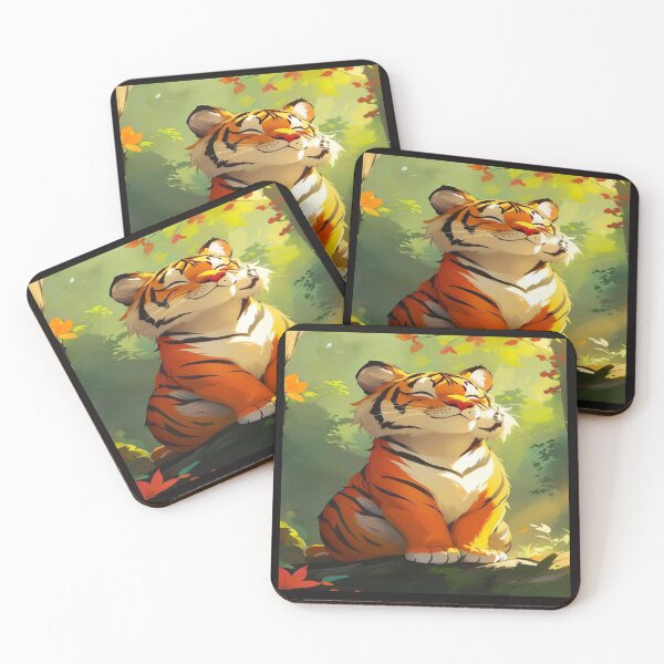 Item preview, Happy chibi Tiger Forest Artwork  designed and sold by NivyasArtistry.