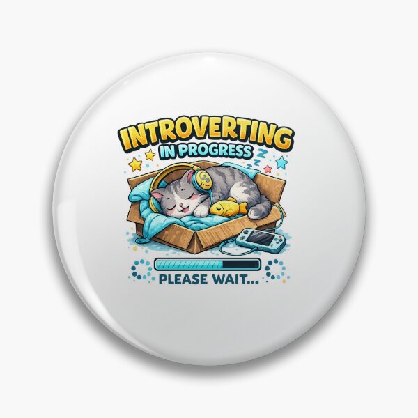 Item preview, Introverting In Progress Funny Cat Introvert Design designed and sold by CreativeNest Prints.