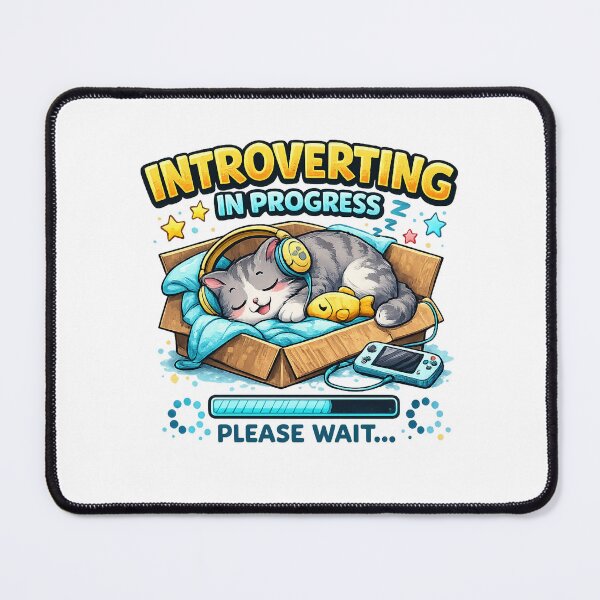 Item preview, Introverting In Progress Funny Cat Introvert Design designed and sold by CreativeNest Prints.