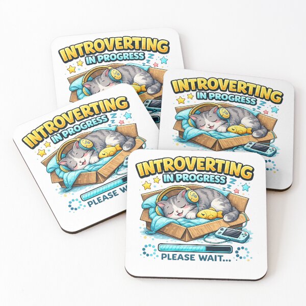 Item preview, Introverting In Progress Funny Cat Introvert Design designed and sold by CreativeNest Prints.