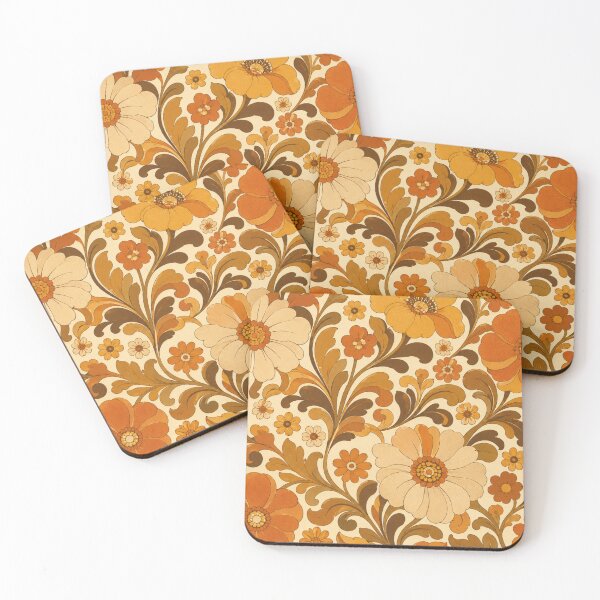 Item preview, Retro 70s Floral Pattern | Groovy Orange Flower Power Design | Vintage Boho Aesthetic designed and sold by MoodLay.