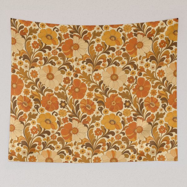 Item preview, Retro 70s Floral Pattern | Groovy Orange Flower Power Design | Vintage Boho Aesthetic designed and sold by MoodLay.