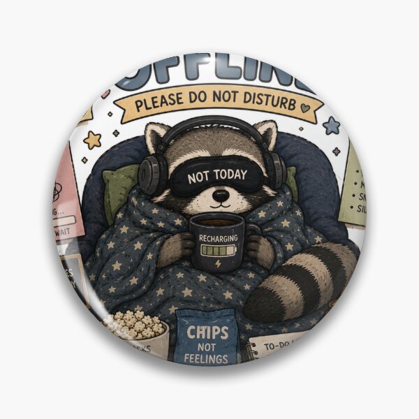 Item preview, Mentally Offline Raccoon Sticker | Introvert Life, Social Battery Low & Funny Meme designed and sold by GenZStickerHub1.