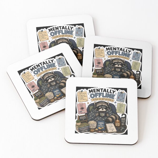 Item preview, Mentally Offline Raccoon Sticker | Introvert Life, Social Battery Low & Funny Meme designed and sold by GenZStickerHub1.