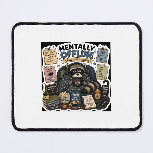 Item preview, Mentally Offline Raccoon Sticker | Introvert Life, Social Battery Low & Funny Meme designed and sold by GenZStickerHub1.