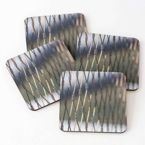 Item preview, Close-Up Metal Cable Mesh Fence With Diamond Pattern and Shallow Depth of Field designed and sold by Nmallia.