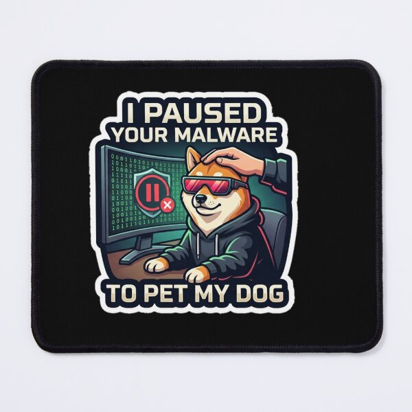 Item preview, I Paused Your Malware To Pet My Dog Retro Tech Humor designed and sold by  BreedCraft Studio.